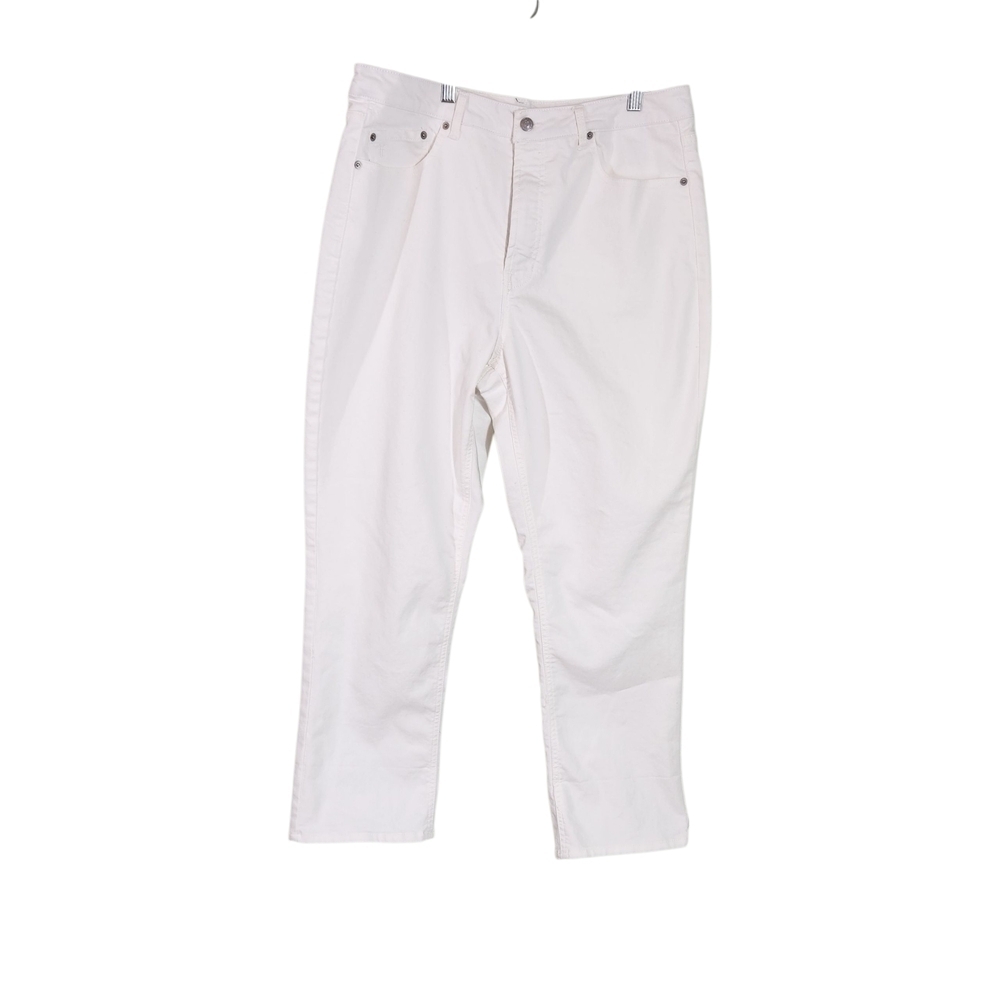 Frye White Denim High-Rise Jeans, Sz 14